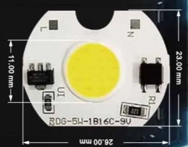 White Color-5W COB LED 23x26x11mm