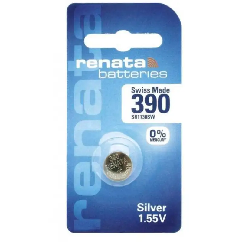 Renata 390 SR1130SW (Original) 1.55V 60mAh Silver Oxide Button Cell Battery