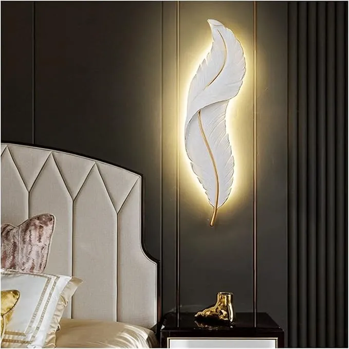 Feather Wings Wall Light White/Golden Color