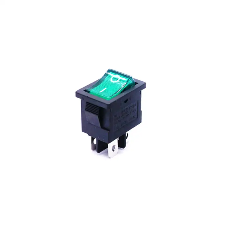 6A 250V DPST ON-OFF Rocker Switch with Green Light