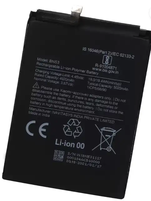 BN53 4920mAh Mobile Battery For Redmi Xiaomi Mi Note 9 Pro