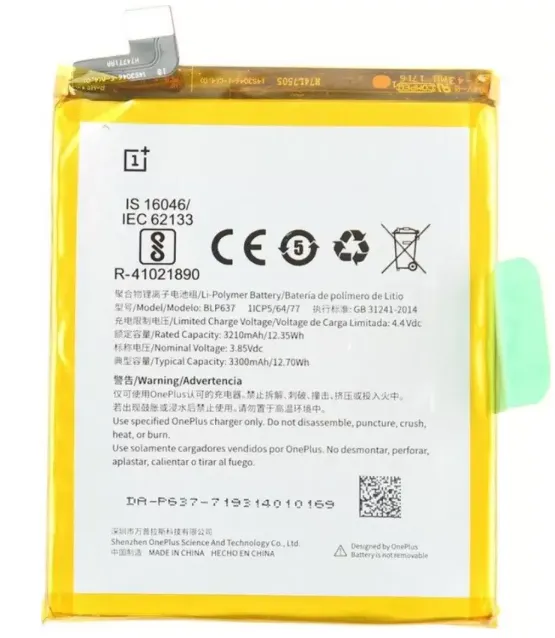 BLP637 Battery Compatible for OnePlus 5 / OnePlus 5T - (3300mAh)