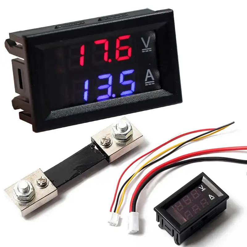 DC 100V 100A LED Digital Ammeter-Voltmeter With Shunt