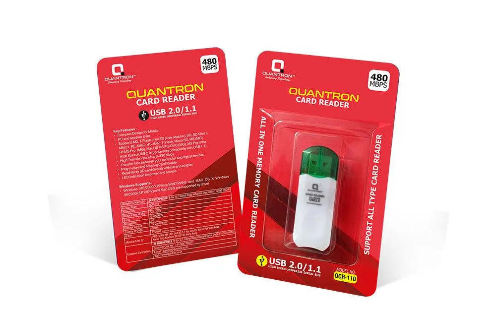 QUANTRON QCR-110 All in 1 Card reader USB 2.0/1.1