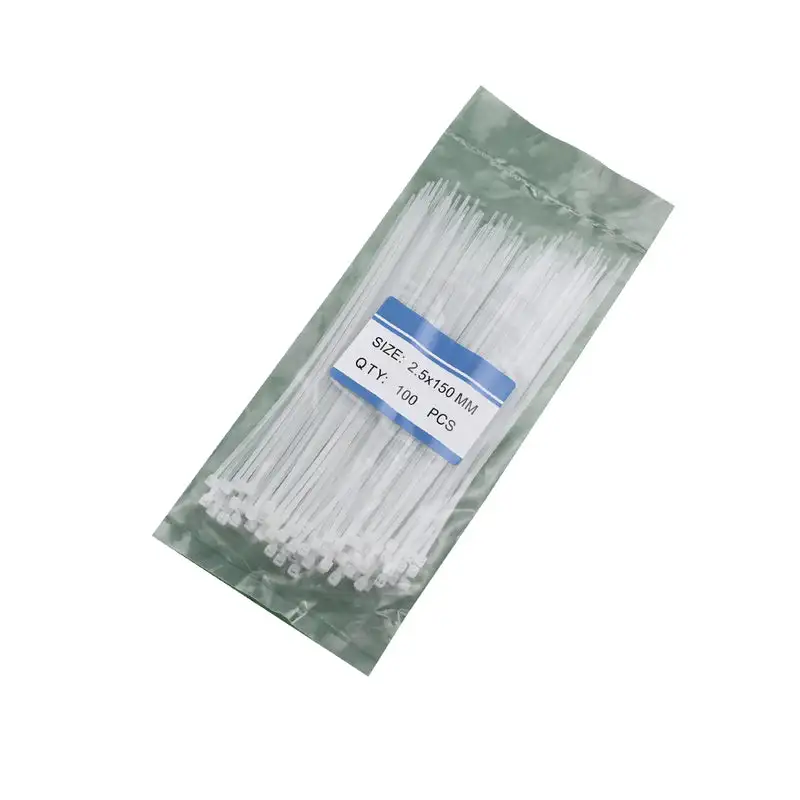 150 x 2.5 mm White Nylon Zip Tie