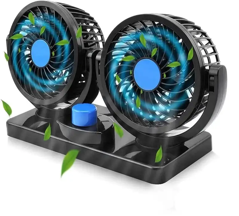 Car Fan Dual Head 2 Speed 12V Air Circulator