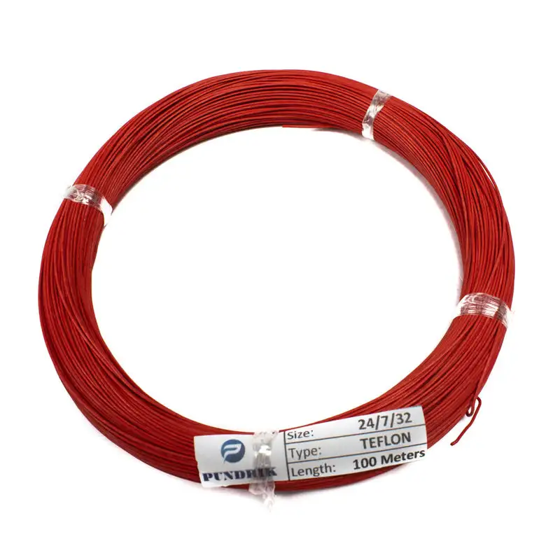 24 AWG Multi-Strand Teflon Wire 24/7/32 (Red) 100 Meter