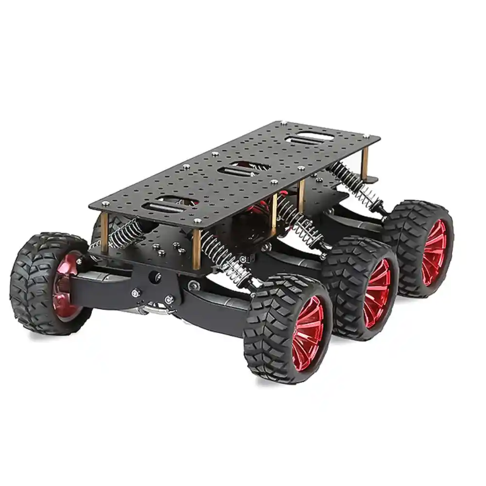 6WD shock absorbing chassis for off-road climbing