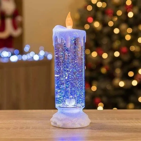 Swirling LED Glitter Candle