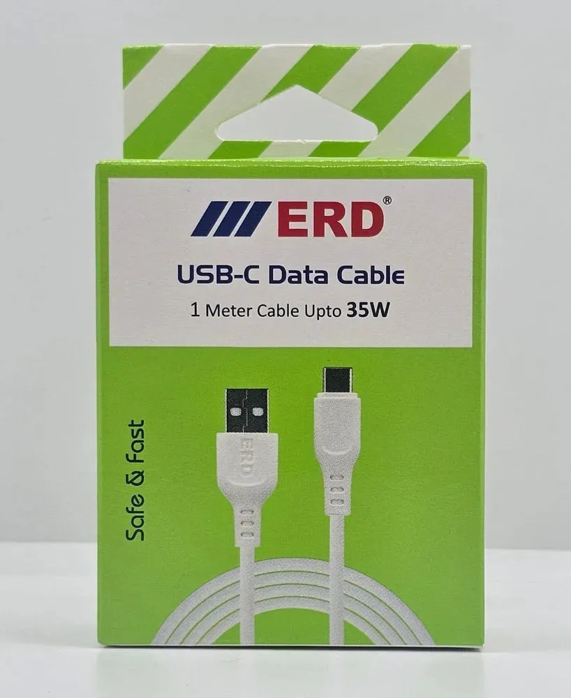 White 35W ERD Micro Data Cable, Cable Type-C 1 Meter