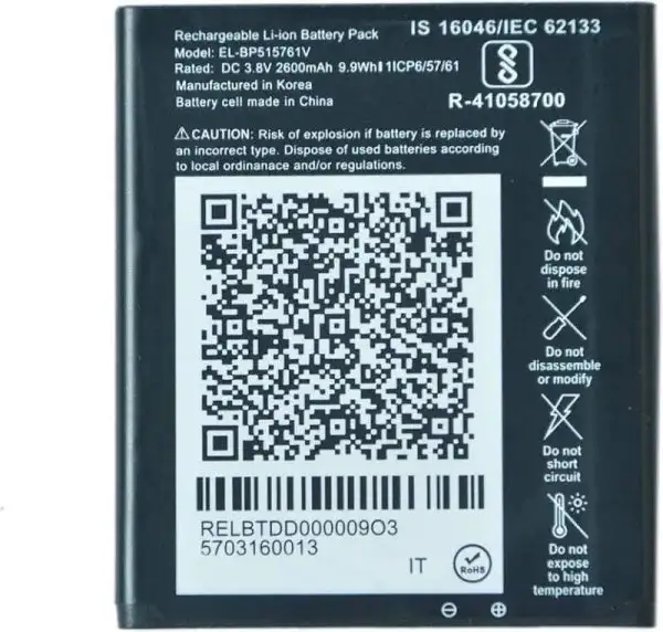 LYF JIO U19/MFB260001 2100mAH Lithium-ion battery