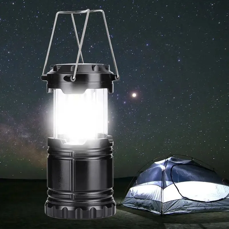 Rechargeable Solar Camping Lantern & Flashlight Torch - Black