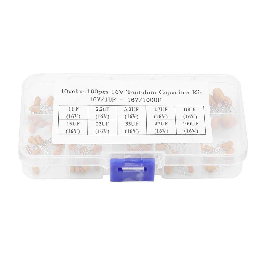 10 Values 16V 1uf-100uf Tantalum Capacitor Assortment Kit Assorted Capacitor Kit