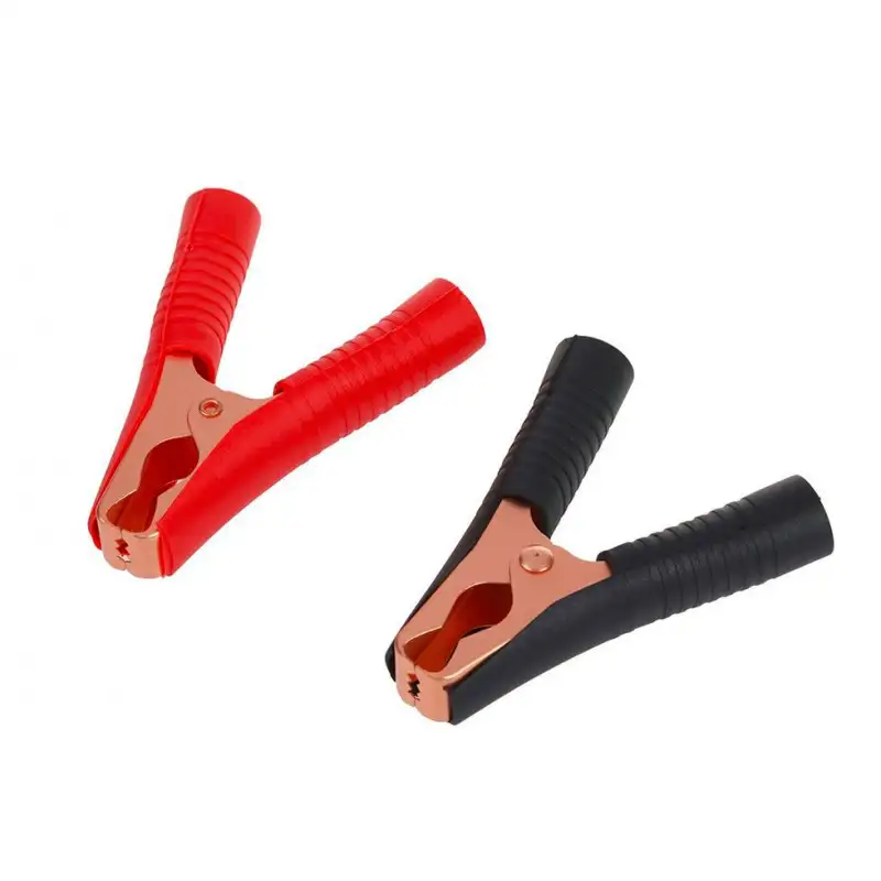 100A Crocodile Alligator Clip Copper Clamp Black and Red Pair