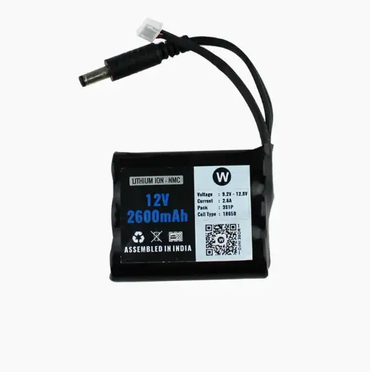 Wattnine 12V 2600mAh 2.6 A Lithium ion NMC Battery