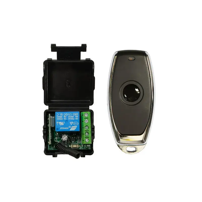 DC 12V 10A 433MHz Single Channel Relay Module RF Wireless Remote Control Switch Receiver and Remote Control Transmitter