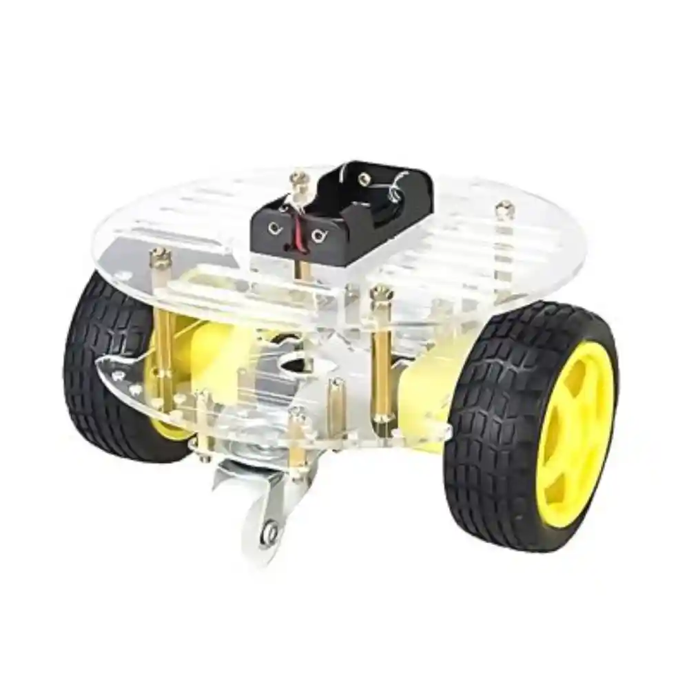 2 WD Disc Type Smart Car Transparent Chassis For Robot Car/tracking car With battery box