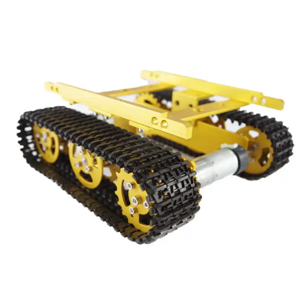 Aluminium Alloy Smart Tank Crawling Chassis With Motor DIY Yellow