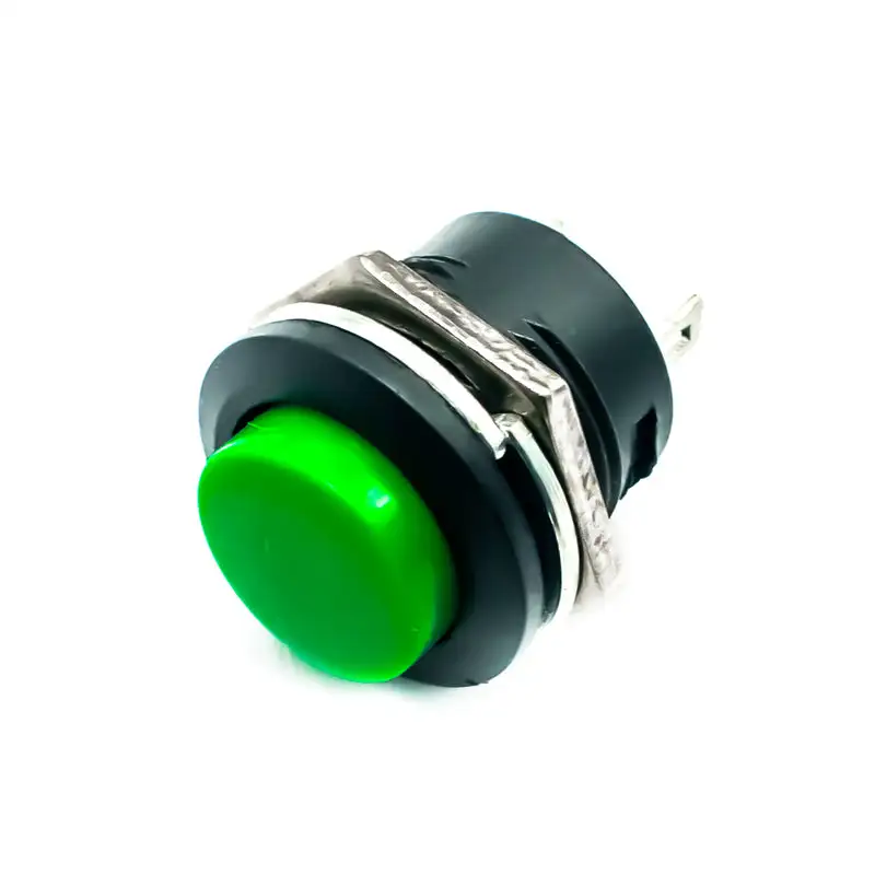 R13-507 3A 250V AC Green Push Button Switch