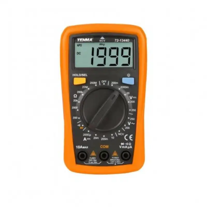 TENMA 72-13440Handheld Digital Multimeter, DC Current, AC/DC Voltage, Continuity, Diode, Resistance, 3.5, 2000