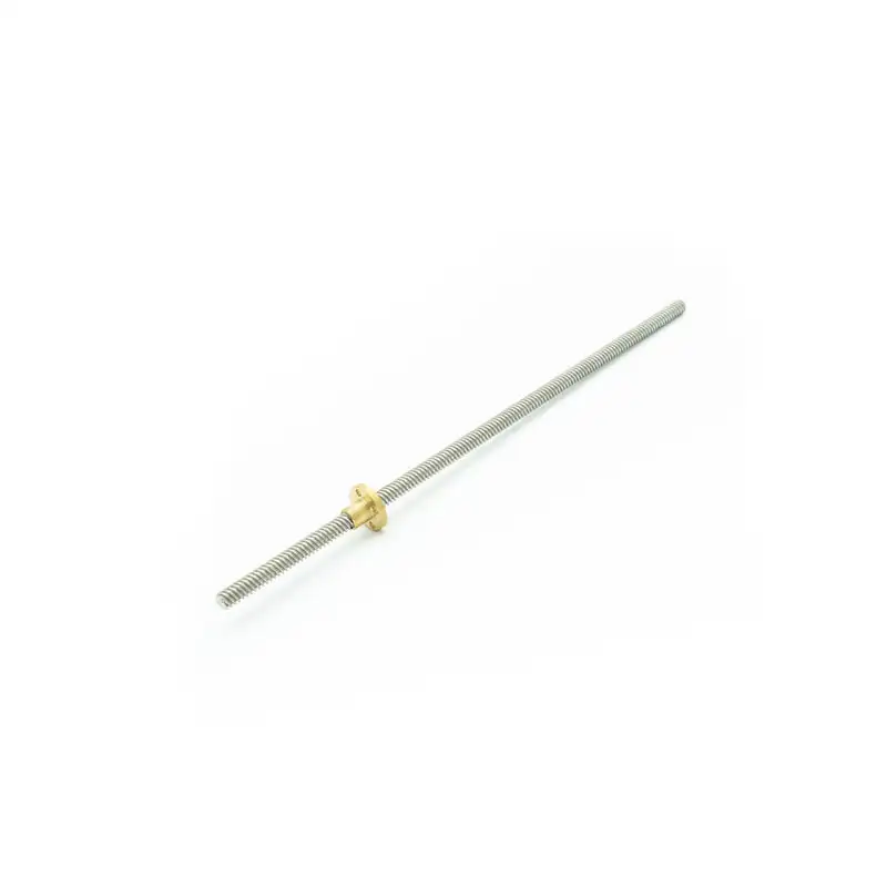 3D Printer Trapezoidal Screw Threaded Rod 300mm with Brass Nut