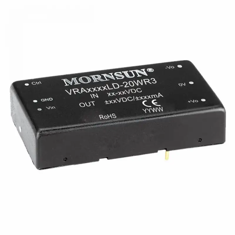 VRB2405LD-20WR3 Mornsun 24V to 5V DC-DC Converter 20W Power Supply Module - Horizontal DIP Package