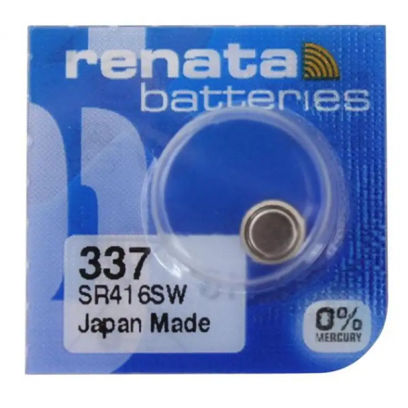 Renata 337 SR416SW (Original) 1.55V 8mAh Silver Oxide Button Cell Battery