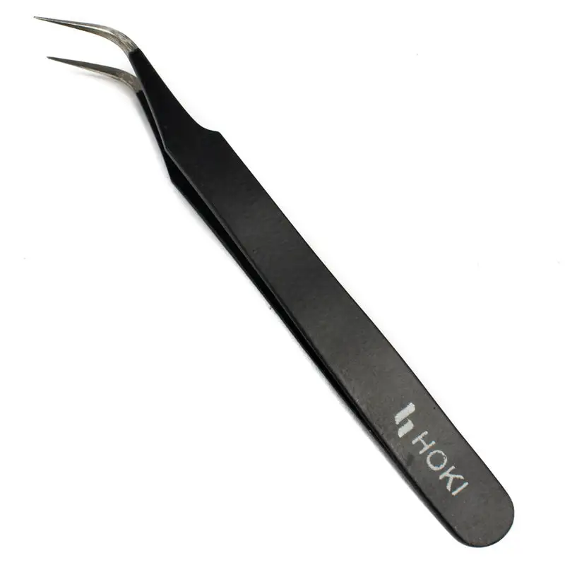 Curved Stainless Steel Tweezer (Black)