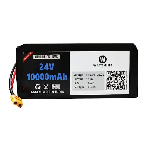 Wattnine 24V 10000mAh Lithium ion NMC Battery