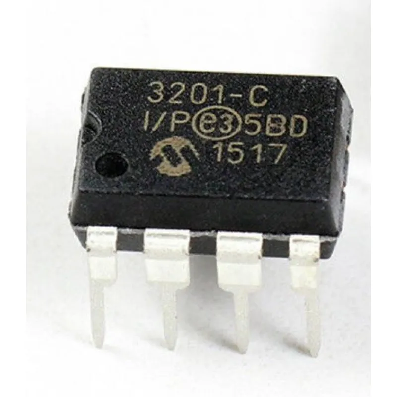 MCP3201 12-Bit A/D Converter (ADC) with SPI Interface IC DIP-8 Package