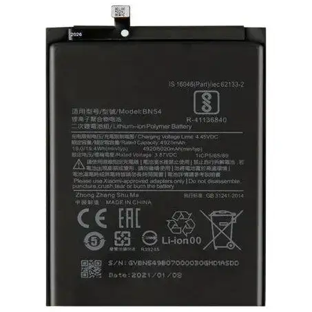 MI REDMI NOTE 9/ BN54 5000mAH Lithium Polymer battery