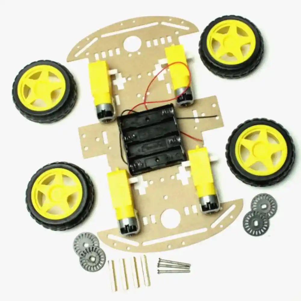 4 WD Smart Car Transparent Chassis single layer For Robot Car/tracking car With battery box