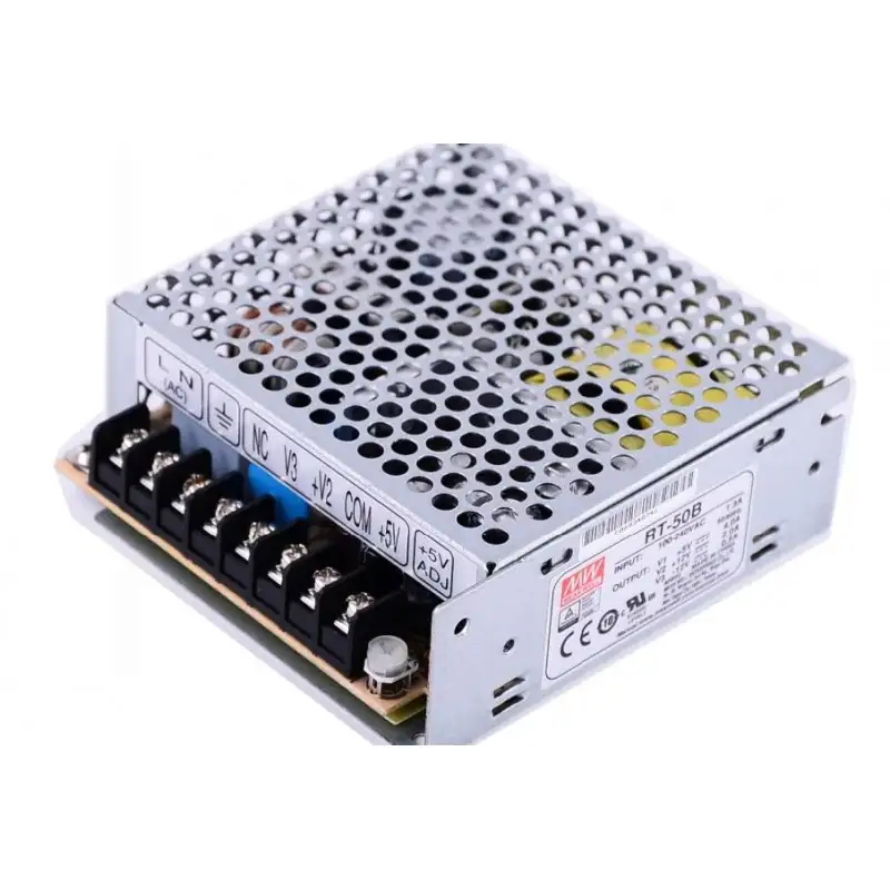 RT-50B Mean Well SMPS (5V 4A), (12V 2A) and (-12V 0.5A) - 50W Triple Output Metal Power Supply